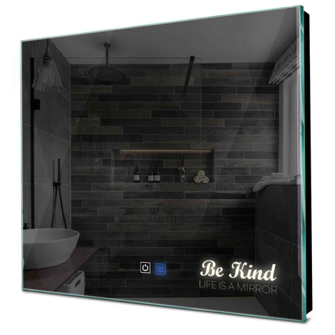 Specchio LED Quadrato | Pulsanti touch | Funzione anti-appannamento | Luce bianca neutra - Reyze Serie Motivated Modello 6
