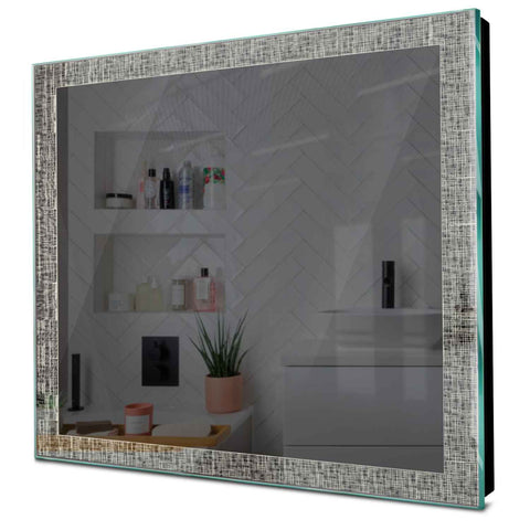 Specchio LED Quadrato | Controllo tramite interruttore a muro | Luce bianca neutra - Reyze Serie Simetria Modello 6