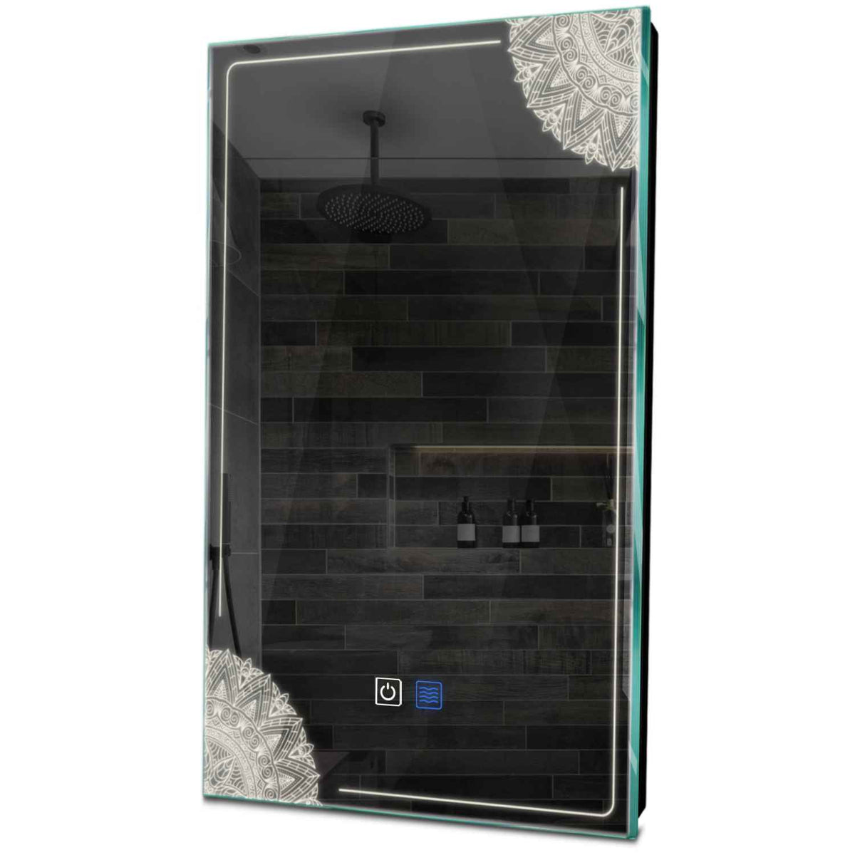 Specchio LED Verticale | Pulsanti touch | Funzione anti-appannamento | Luce bianca neutra - Reyze Serie Good Vibes Modello 7