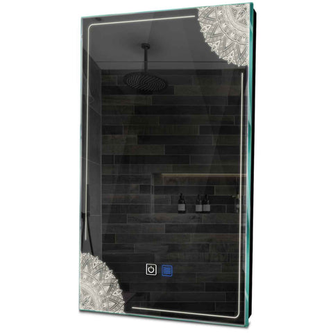 Specchio LED Verticale | Pulsanti touch | Funzione anti-appannamento | Luce bianca neutra - Reyze Serie Good Vibes Modello 7