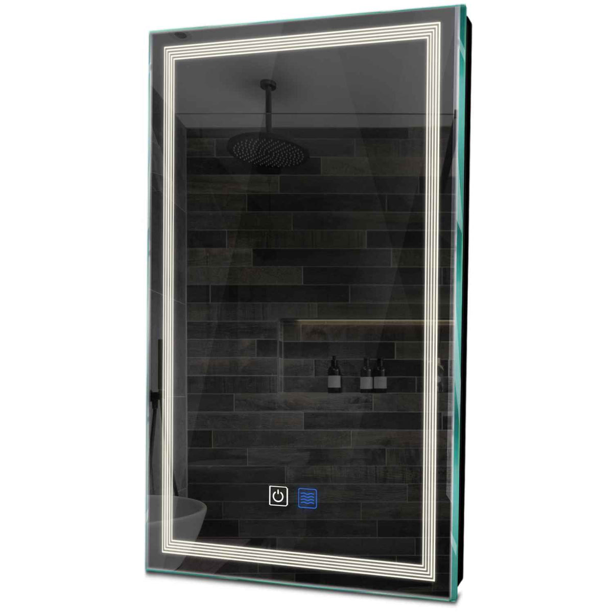 Specchio LED Verticale | Pulsanti touch | Funzione anti-appannamento | Luce bianca neutra - Reyze Serie Minimal Modello 1