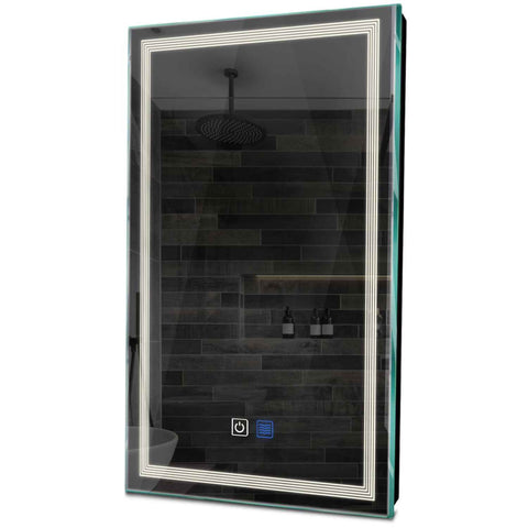 Specchio LED Verticale | Pulsanti touch | Funzione anti-appannamento | Luce bianca neutra - Reyze Serie Minimal Modello 1