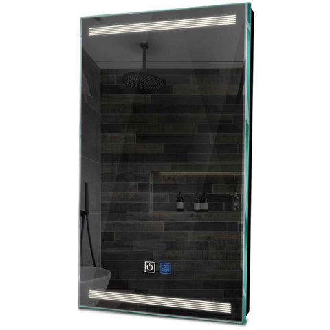 Specchio LED Verticale | Pulsanti touch | Funzione anti-appannamento | Luce bianca neutra - Reyze Serie Minimal Modello 8