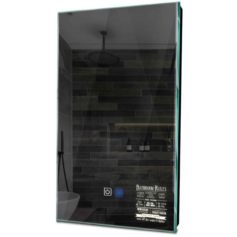 Specchio LED Verticale | Pulsanti touch | Funzione anti-appannamento | Luce bianca neutra - Reyze Serie Motivated Modello 5