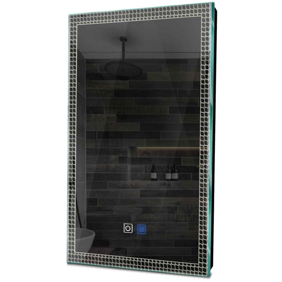 Specchio LED Verticale | Pulsanti touch | Funzione anti-appannamento | Luce bianca neutra - Reyze Serie Official Modello 3
