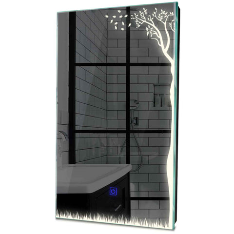 Specchio LED Verticale | Pulsante touch | Luce bianca neutra - Reyze Serie Good Vibes Modello 8