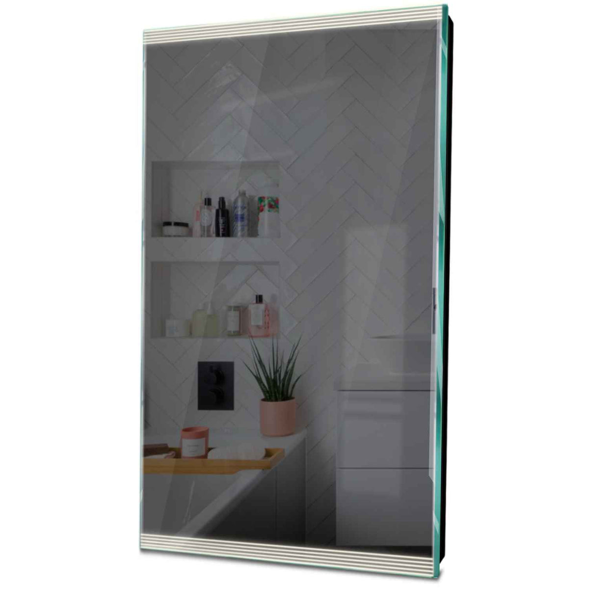 Specchio LED Verticale | Controllo tramite interruttore a muro | Luce bianca neutra - Reyze Serie Edge Modello 8