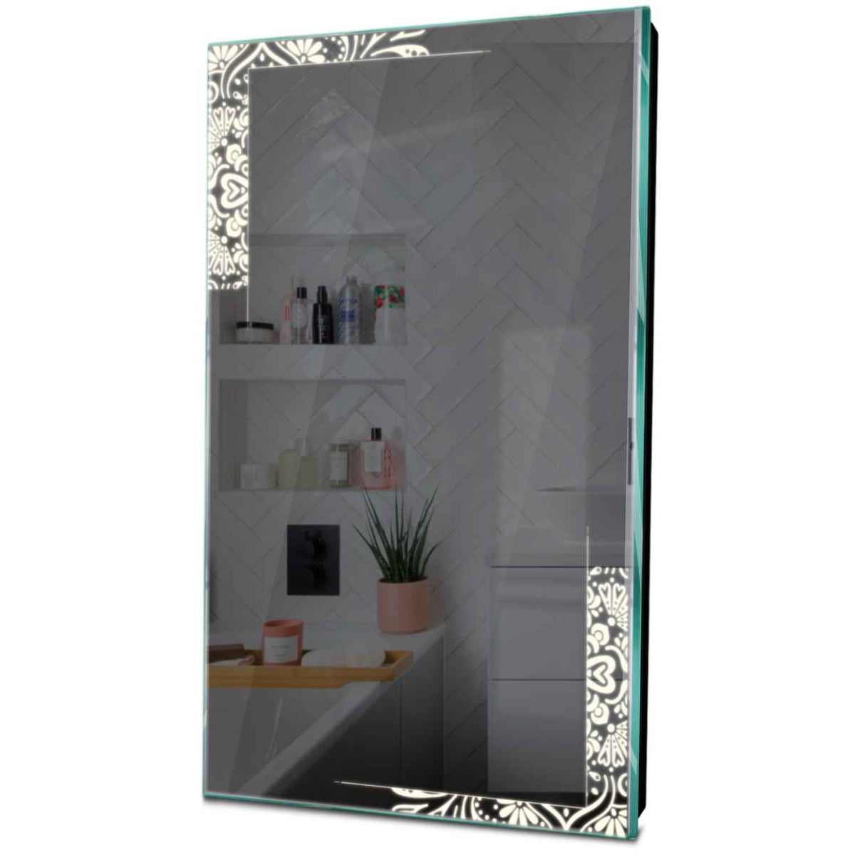 Specchio LED Verticale | Controllo tramite interruttore a muro | Luce bianca neutra - Reyze Serie Good Vibes Modello 4