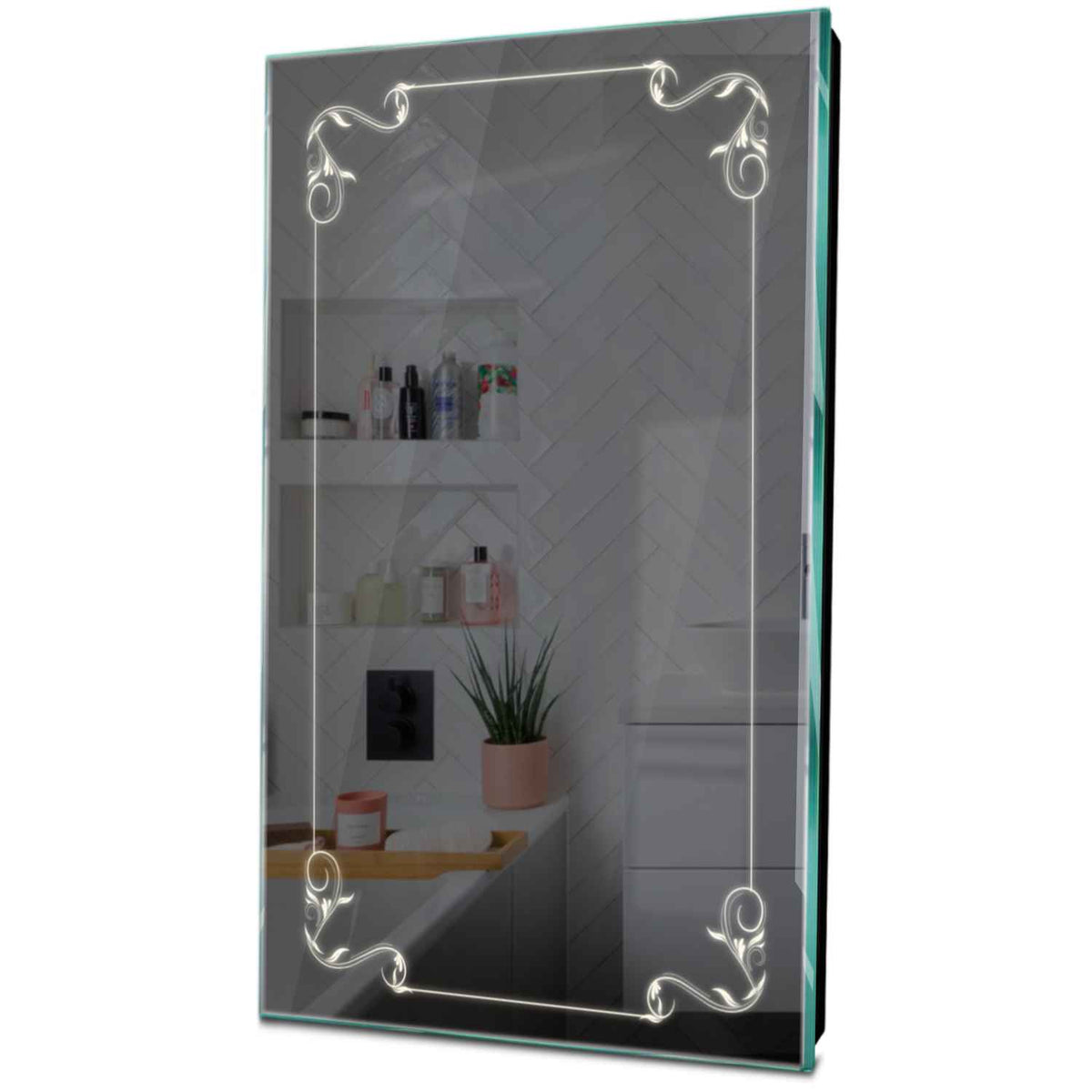 Specchio LED Verticale | Controllo tramite interruttore a muro | Luce bianca neutra - Reyze Serie Good Vibes Modello 5