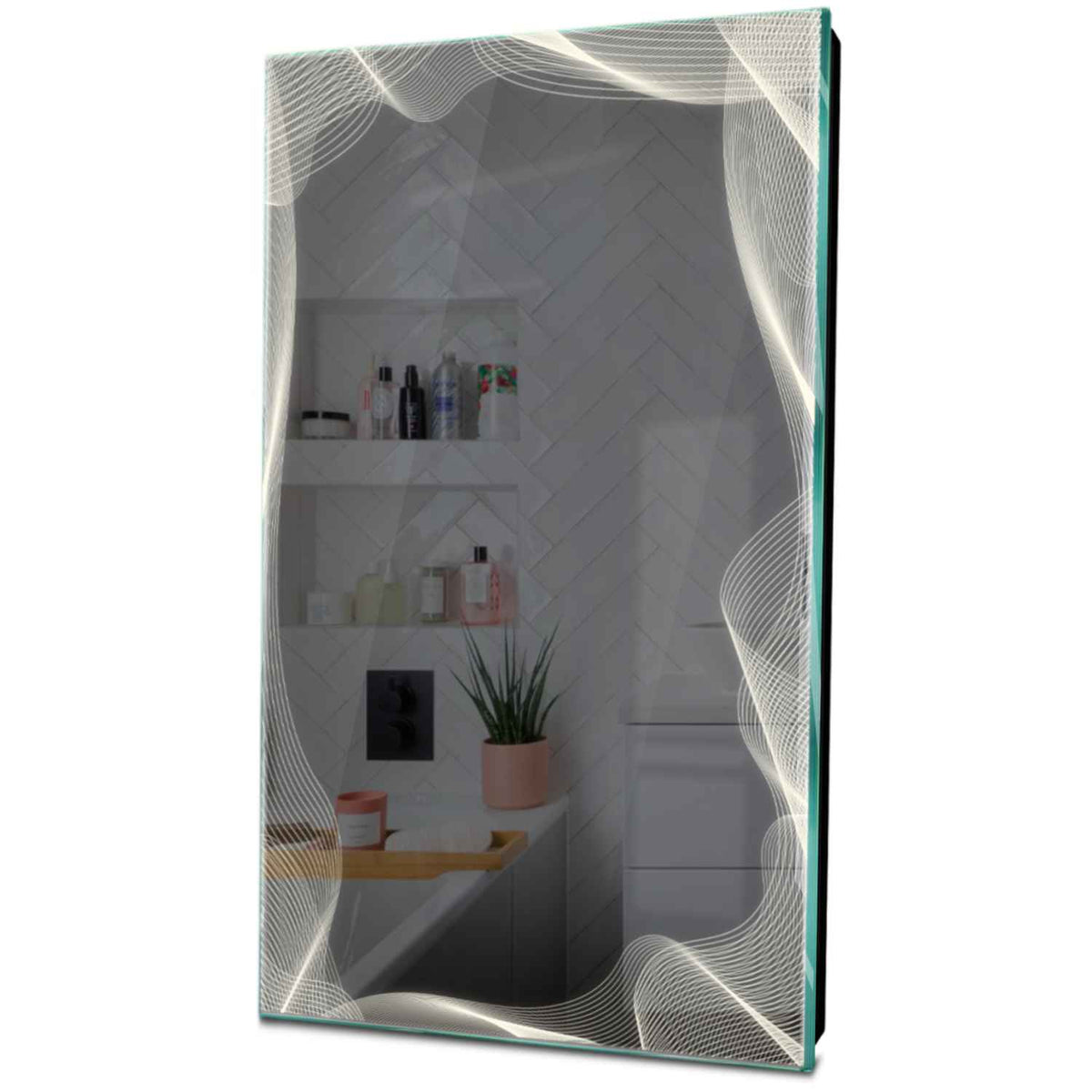 Specchio LED Verticale | Controllo tramite interruttore a muro | Luce bianca neutra - Reyze Serie Simetria Modello 3