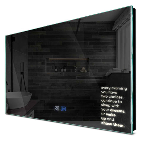 Specchio LED Rettangolare | Pulsanti touch | Funzione anti-appannamento | Luce bianca neutra - Reyze Serie Motivated Modello 2