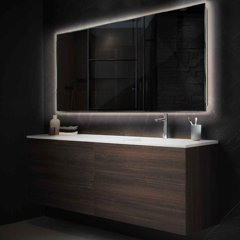 Specchio LED Rettangolare | Controllo tramite interruttore a muro | Luce bianca neutra - Reyze Serie Ambient Modello 1