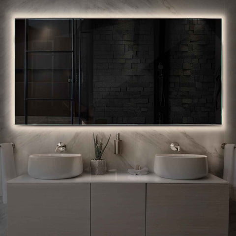 Specchio LED Rettangolare | Controllo tramite interruttore a muro | Luce bianca neutra - Reyze Serie Ambient Modello 1