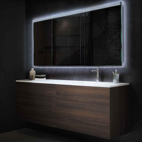 Specchio LED Rettangolare | Controllo tramite interruttore a muro | Luce bianca fredda - Reyze Serie Edge Modello 5