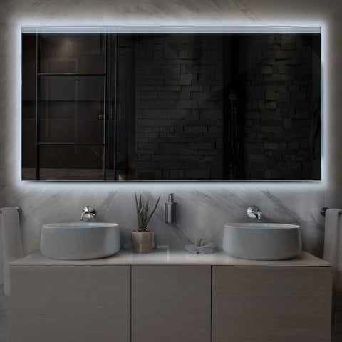 Specchio LED Rettangolare | Controllo tramite interruttore a muro | Luce bianca fredda - Reyze Serie Edge Modello 5
