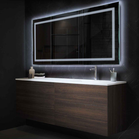 Specchio LED Rettangolare | Controllo tramite interruttore a muro | Luce bianca fredda - Reyze Serie Minimal Modello 1