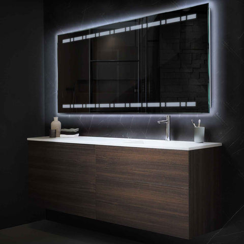 Specchio LED Rettangolare | Controllo tramite interruttore a muro | Luce bianca fredda - Reyze Serie Minimal Modello 3