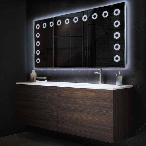 Specchio LED Rettangolare | Controllo tramite interruttore a muro | Luce bianca fredda - Reyze Serie Minimal Modello 4