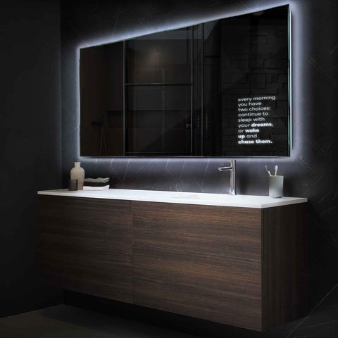 Specchio LED Rettangolare | Controllo tramite interruttore a muro | Luce bianca fredda - Reyze Serie Motivated Modello 2