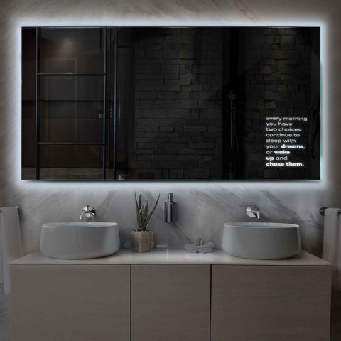 Specchio LED Rettangolare | Controllo tramite interruttore a muro | Luce bianca fredda - Reyze Serie Motivated Modello 2