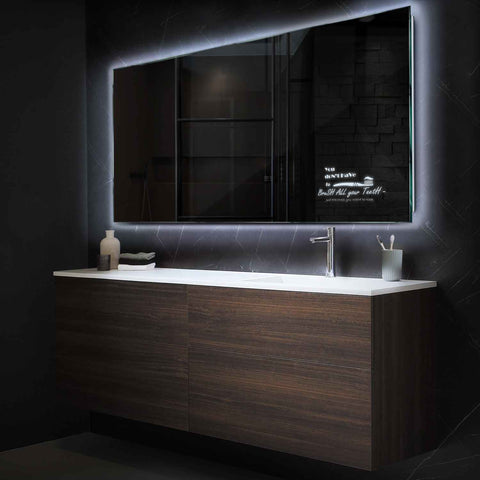 Specchio LED Rettangolare | Controllo tramite interruttore a muro | Luce bianca fredda - Reyze Serie Motivated Modello 3