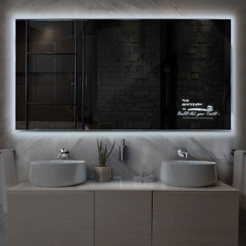 Specchio LED Rettangolare | Controllo tramite interruttore a muro | Luce bianca fredda - Reyze Serie Motivated Modello 3