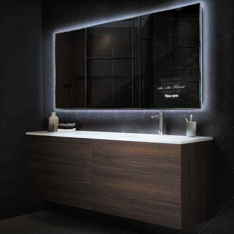 Specchio LED Rettangolare | Controllo tramite interruttore a muro | Luce bianca fredda - Reyze Serie Motivated Modello 4