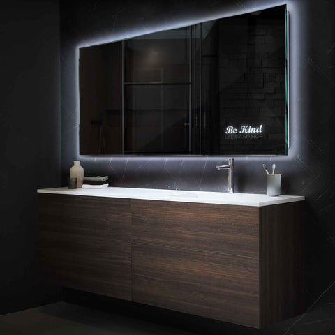 Specchio LED Rettangolare | Controllo tramite interruttore a muro | Luce bianca fredda - Reyze Serie Motivated Modello 6