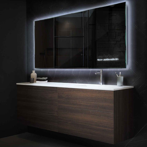 Specchio LED Rettangolare | Controllo tramite interruttore a muro | Luce bianca fredda - Reyze Serie Motivated Modello 7