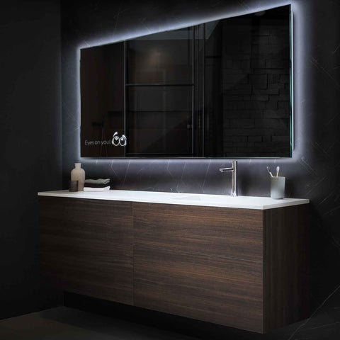 Specchio LED Rettangolare | Controllo tramite interruttore a muro | Luce bianca fredda - Reyze Serie Motivated Modello 8