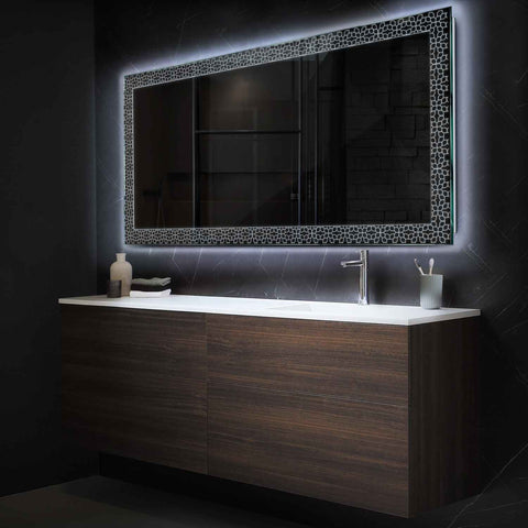 Specchio LED Rettangolare | Controllo tramite interruttore a muro | Luce bianca fredda - Reyze Serie Official Modello 1