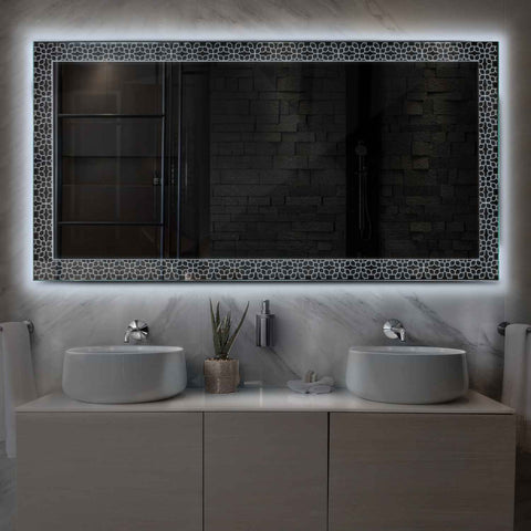 Specchio LED Rettangolare | Controllo tramite interruttore a muro | Luce bianca fredda - Reyze Serie Official Modello 1