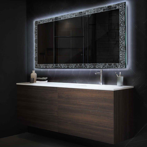 Specchio LED Rettangolare | Controllo tramite interruttore a muro | Luce bianca fredda - Reyze Serie Official Modello 8