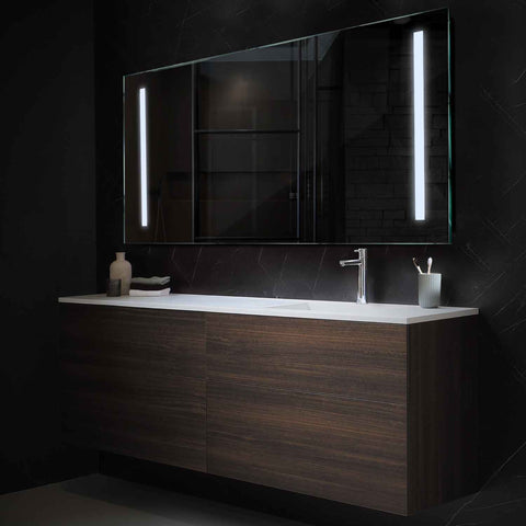 Specchio LED Rettangolare | Controllo tramite interruttore a muro | Luce bianca fredda - Reyze Serie Salono Modello 5