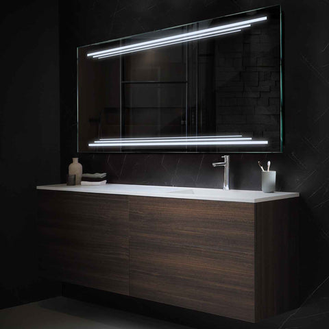 Specchio LED Rettangolare | Controllo tramite interruttore a muro | Luce bianca fredda - Reyze Serie Salono Modello 7