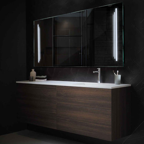 Specchio LED Rettangolare | Controllo tramite interruttore a muro | Luce bianca fredda - Reyze Serie Salono Modello 8