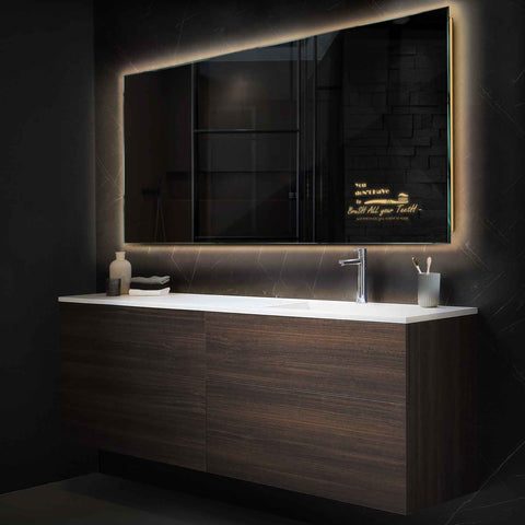 Specchio LED Rettangolare | Controllo tramite interruttore a muro | Luce bianca calda - Reyze Serie Motivated Modello 3