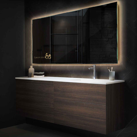 Specchio LED Rettangolare | Controllo tramite interruttore a muro | Luce bianca calda - Reyze Serie Motivated Modello 8