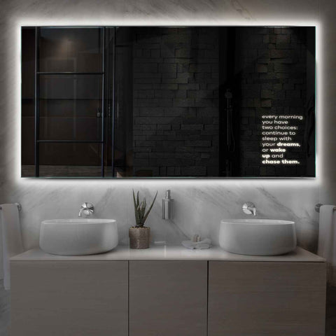 Specchio LED Rettangolare | Controllo tramite interruttore a muro | Luce bianca neutra - Reyze Serie Motivated Modello 2