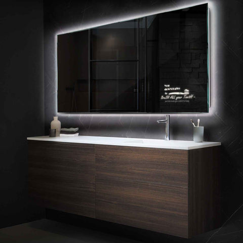 Specchio LED Rettangolare | Controllo tramite interruttore a muro | Luce bianca neutra - Reyze Serie Motivated Modello 3