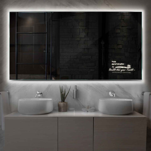 Specchio LED Rettangolare | Controllo tramite interruttore a muro | Luce bianca neutra - Reyze Serie Motivated Modello 3