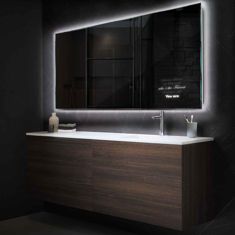 Specchio LED Rettangolare | Controllo tramite interruttore a muro | Luce bianca neutra - Reyze Serie Motivated Modello 4