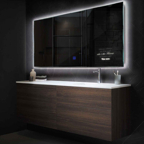 Specchio LED Rettangolare | Pulsante touch | Luce bianca neutra - Reyze Serie Motivated Modello 4