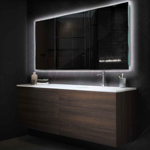 Specchio LED Rettangolare | Controllo tramite interruttore a muro | Luce bianca neutra - Reyze Serie Motivated Modello 7