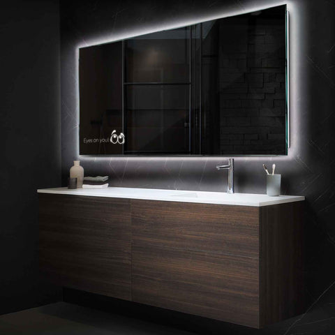 Specchio LED Rettangolare | Controllo tramite interruttore a muro | Luce bianca neutra - Reyze Serie Motivated Modello 8