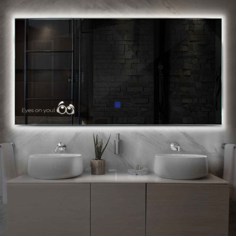 Specchio LED Rettangolare | Pulsante touch | Luce bianca neutra - Reyze Serie Motivated Modello 8