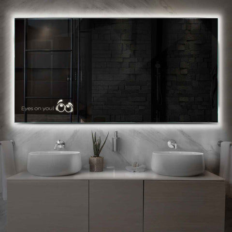 Specchio LED Rettangolare | Controllo tramite interruttore a muro | Luce bianca neutra - Reyze Serie Motivated Modello 8