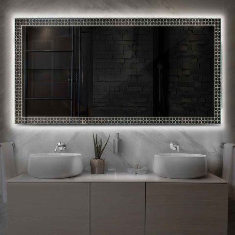 Specchio LED Rettangolare | Controllo tramite interruttore a muro | Luce bianca neutra - Reyze Serie Official Modello 4