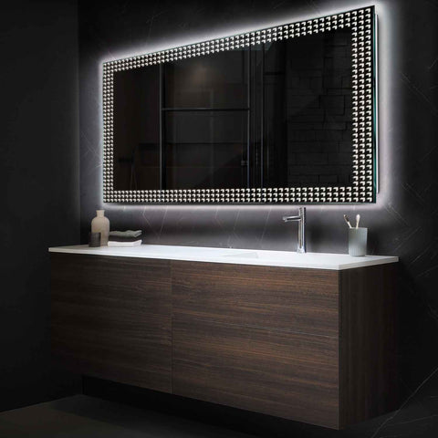 Specchio LED Rettangolare | Controllo tramite interruttore a muro | Luce bianca neutra - Reyze Serie Official Modello 6