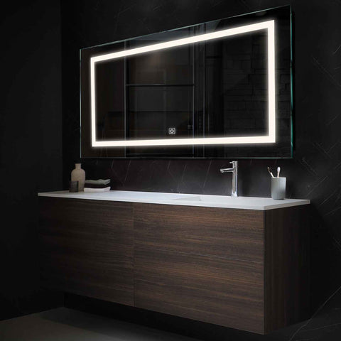 Specchio LED Rettangolare | Pulsante touch | Luce bianca neutra - Reyze Serie Salono Modello 1